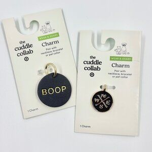 NWT Cuddle Collab Dog Collar Charm BOOP and Compass Black Pet Accessories Leash